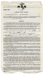 The Three Stooges 1951 Signed Contract With Their Agent, With Shemp's Signature
